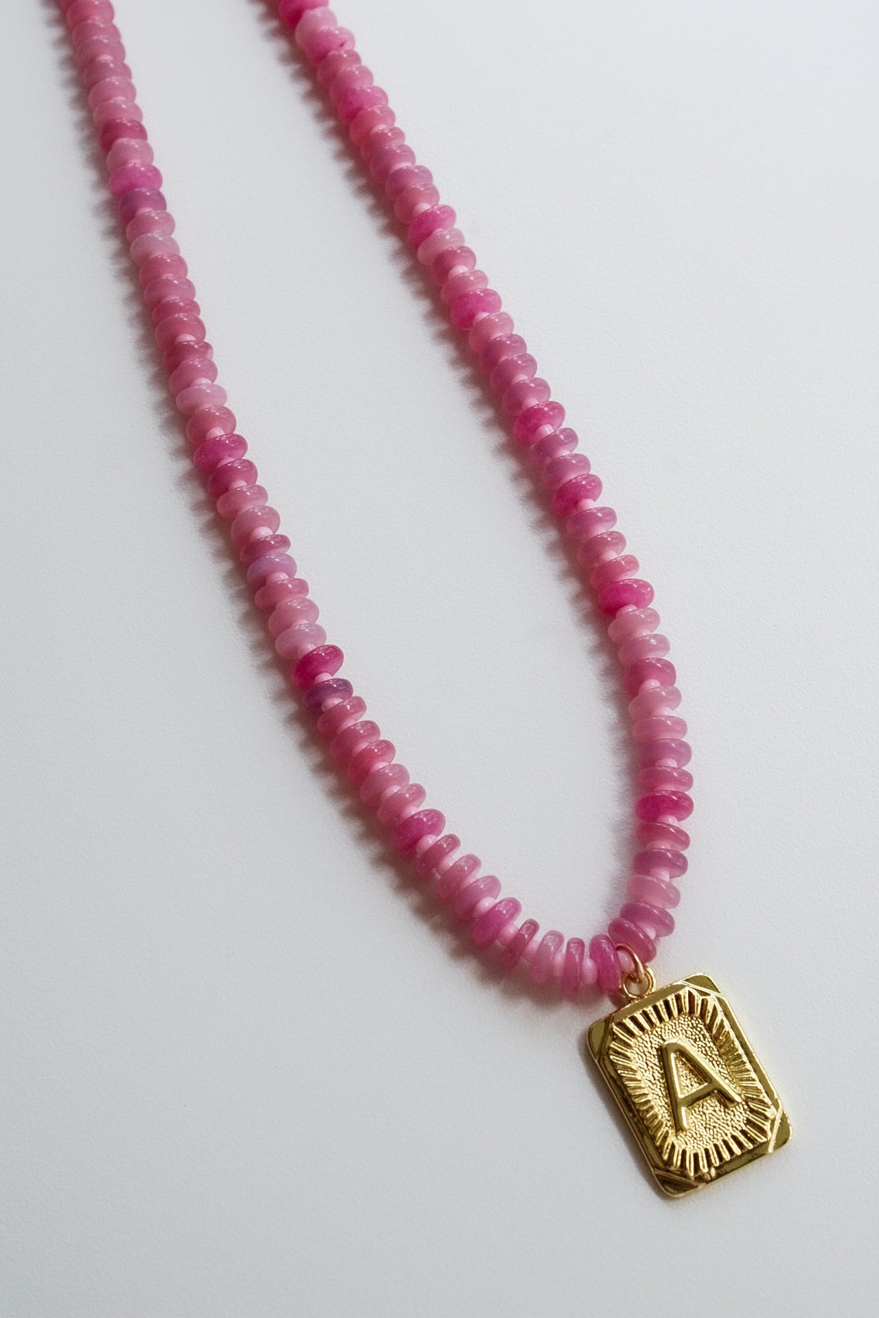 Tag Initial Beaded Necklace