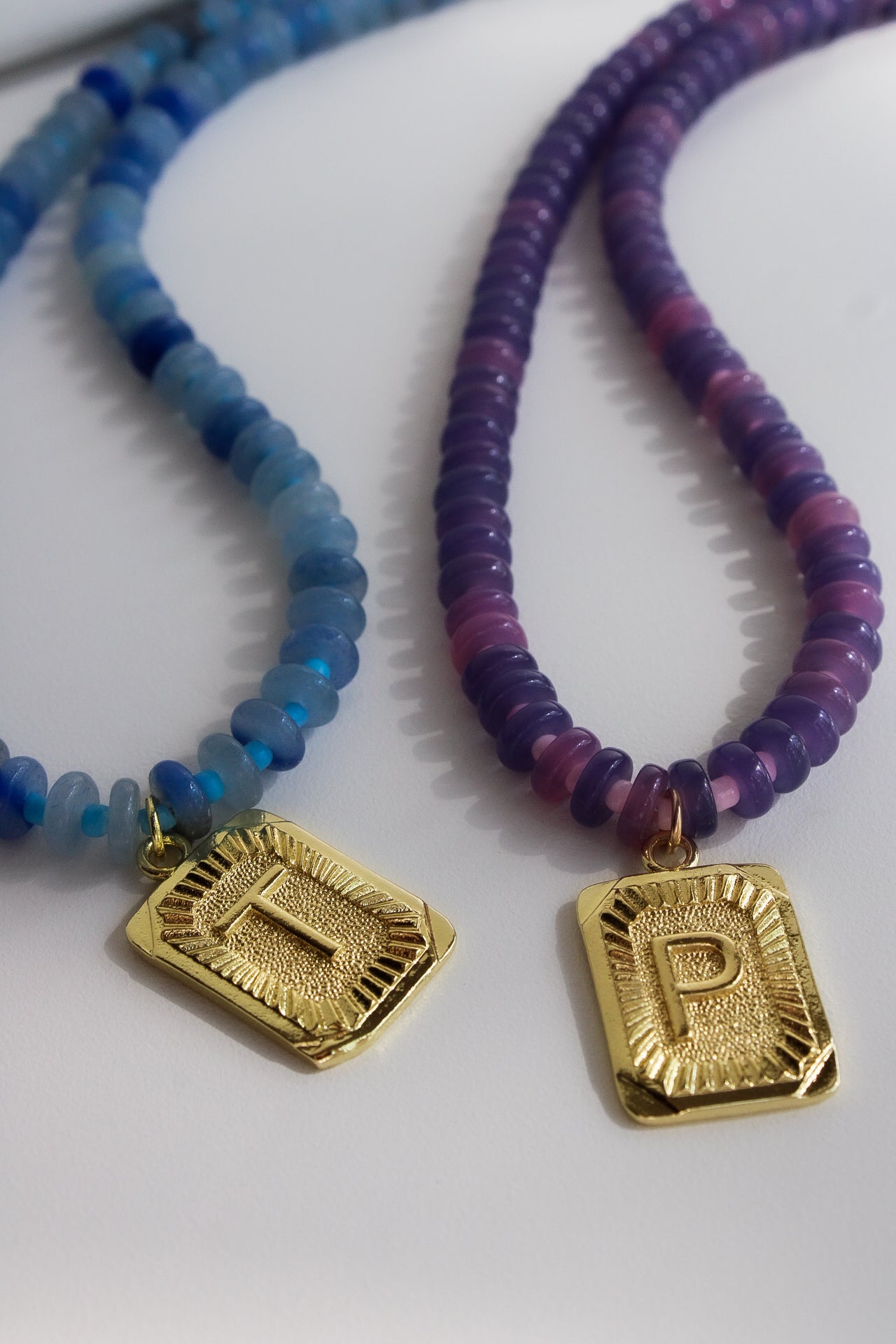 Tag Initial Beaded Necklace