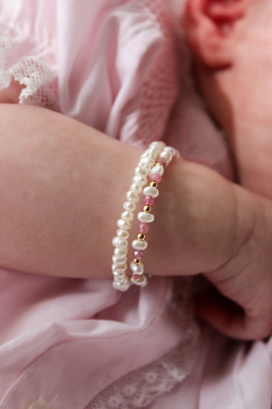 Pink Beaded Baby Bracelet