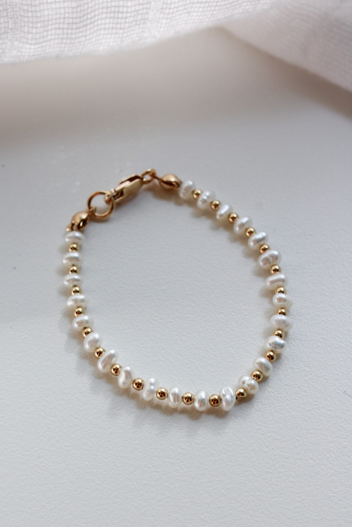 Pearl/Gold Baby Bracelet