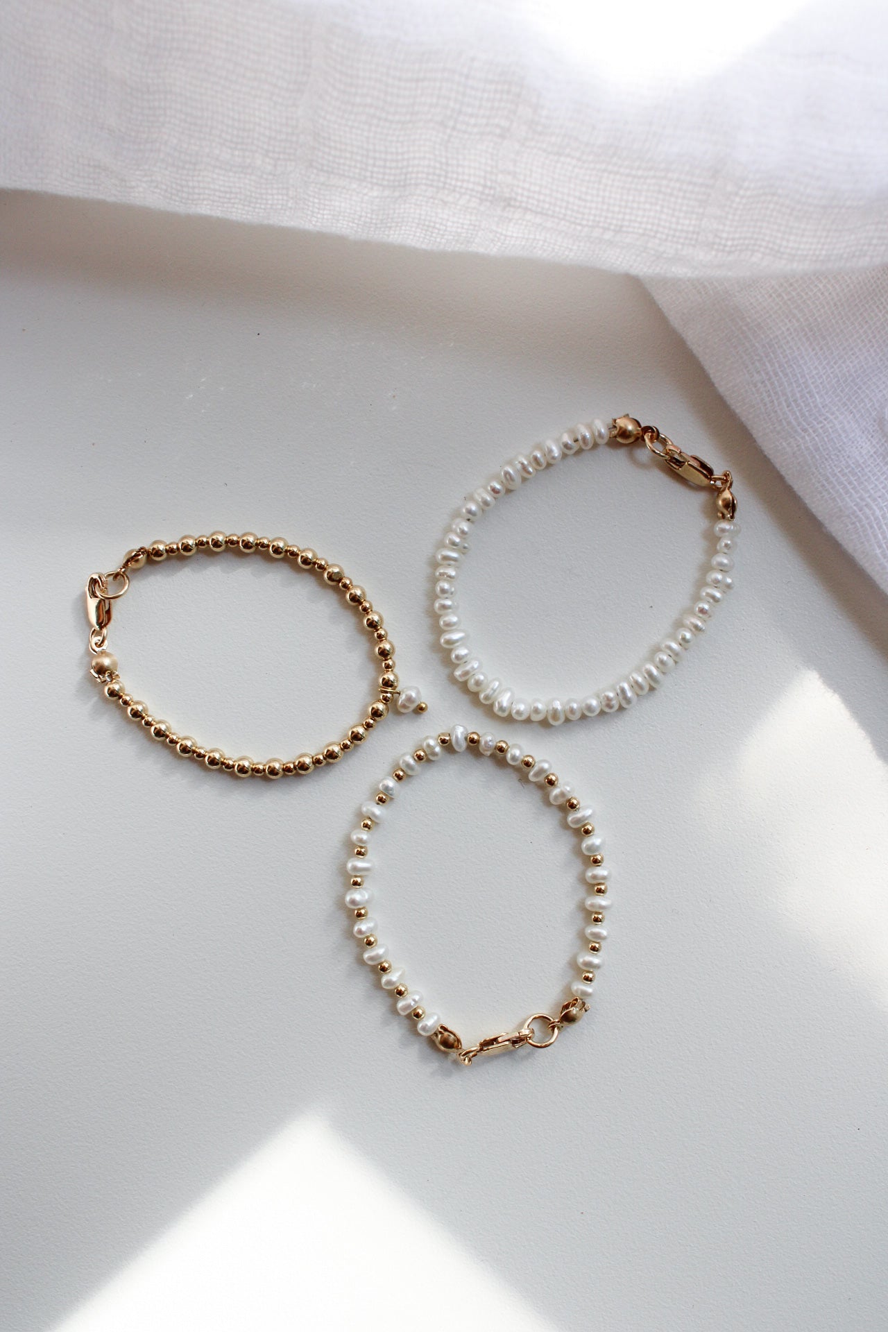 Pearl/Gold Baby Bracelet