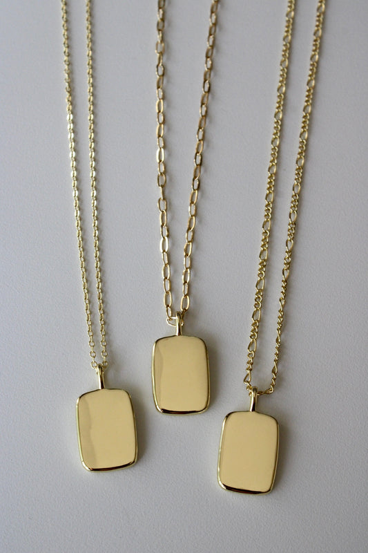 Engraved Bold Dog Tag Necklace