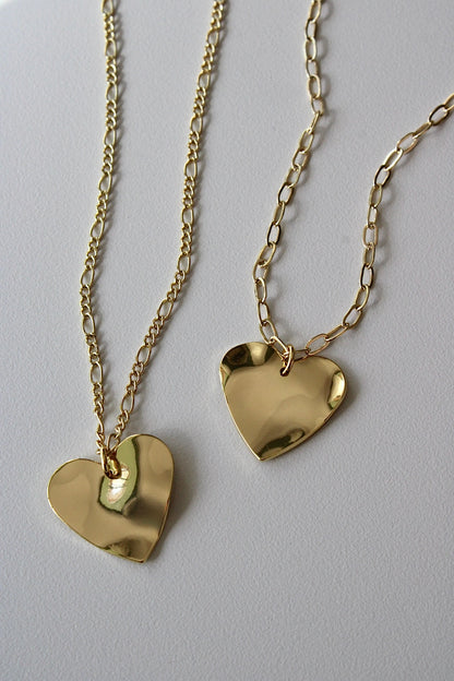 Engraved Hammered Heart Necklace