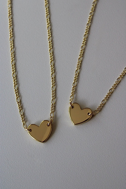 Engraved Heart Connector Necklace
