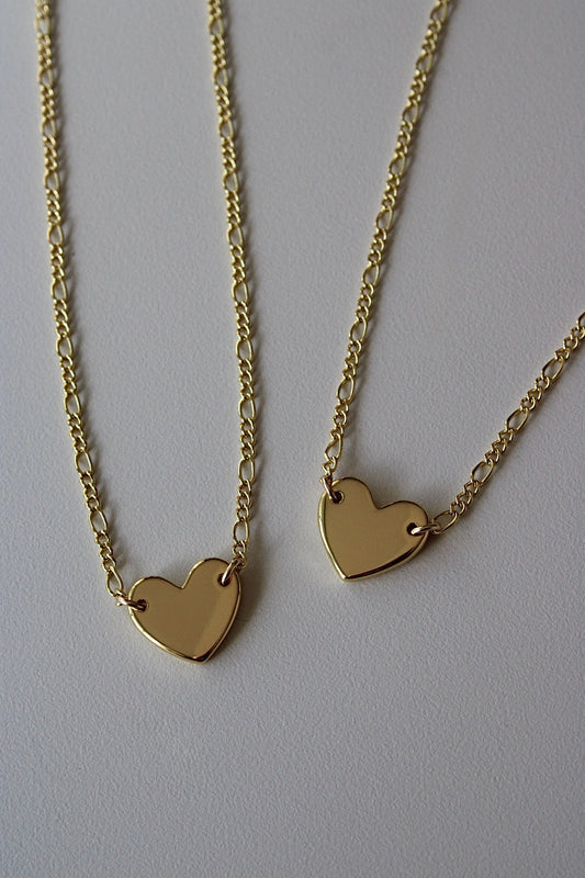 Engraved Heart Connector Necklace