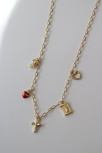 Dainty Catholic Charm Necklace