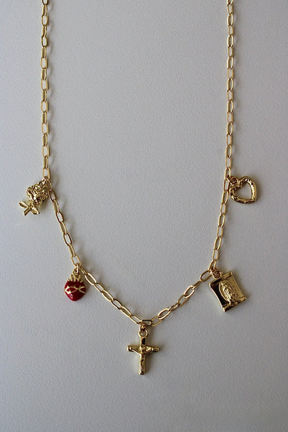 Dainty Catholic Charm Necklace