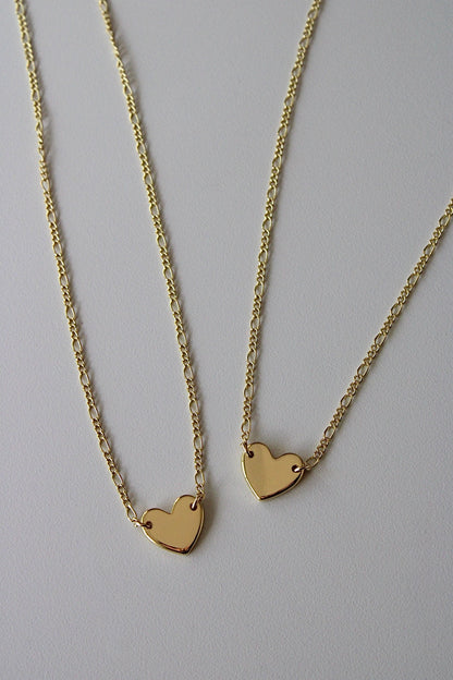 Engraved Heart Connector Necklace