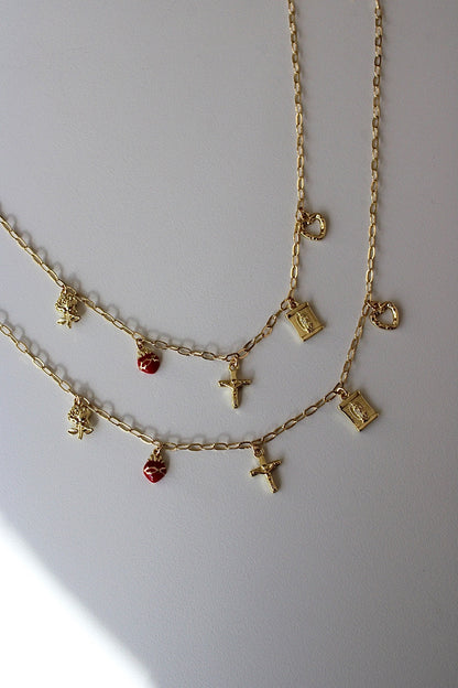 Dainty Catholic Charm Necklace