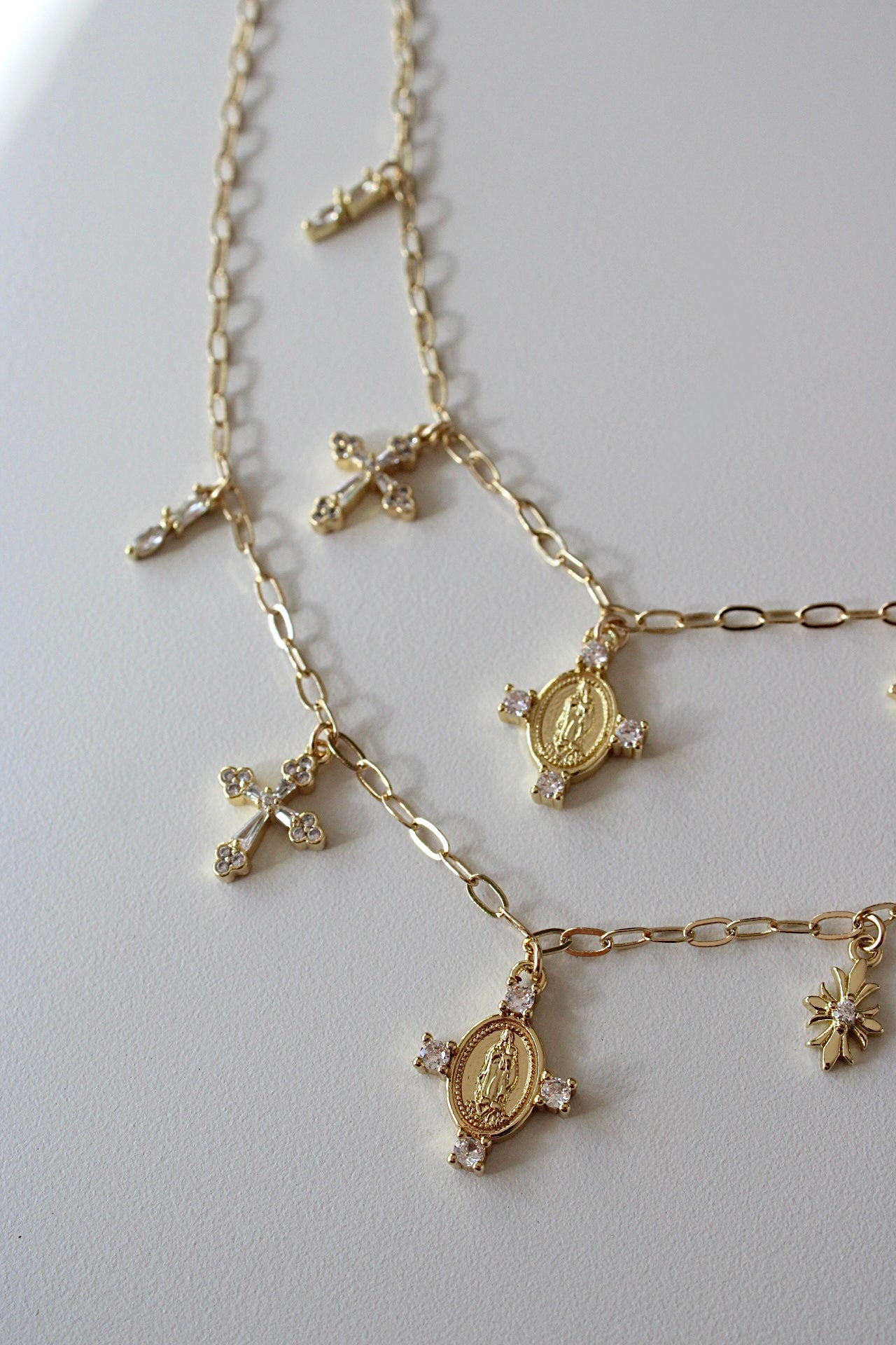 Cubic Catholic Charm Necklace