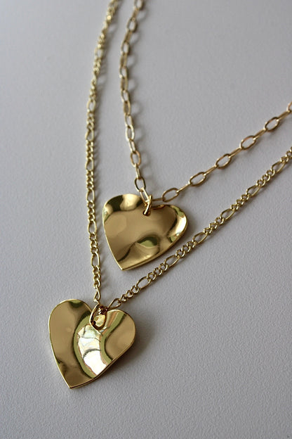 Engraved Hammered Heart Necklace