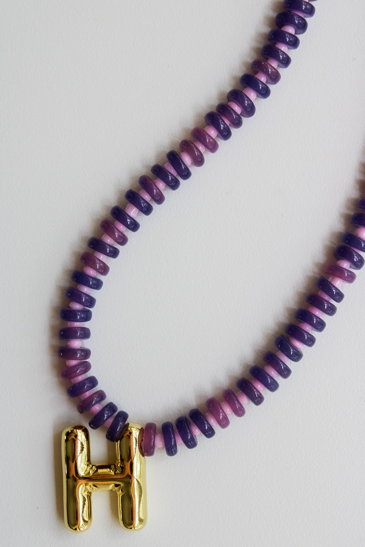 Balloon Initial Beaded Necklace