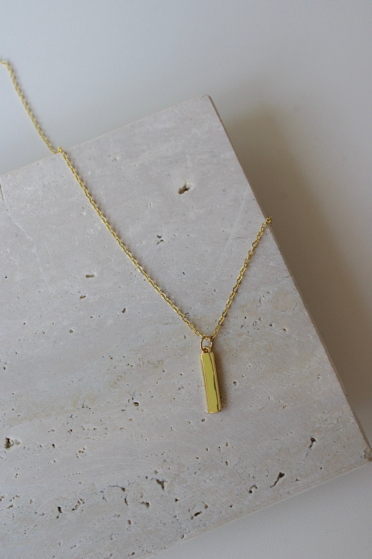 Engraved Skinny Bar Necklace