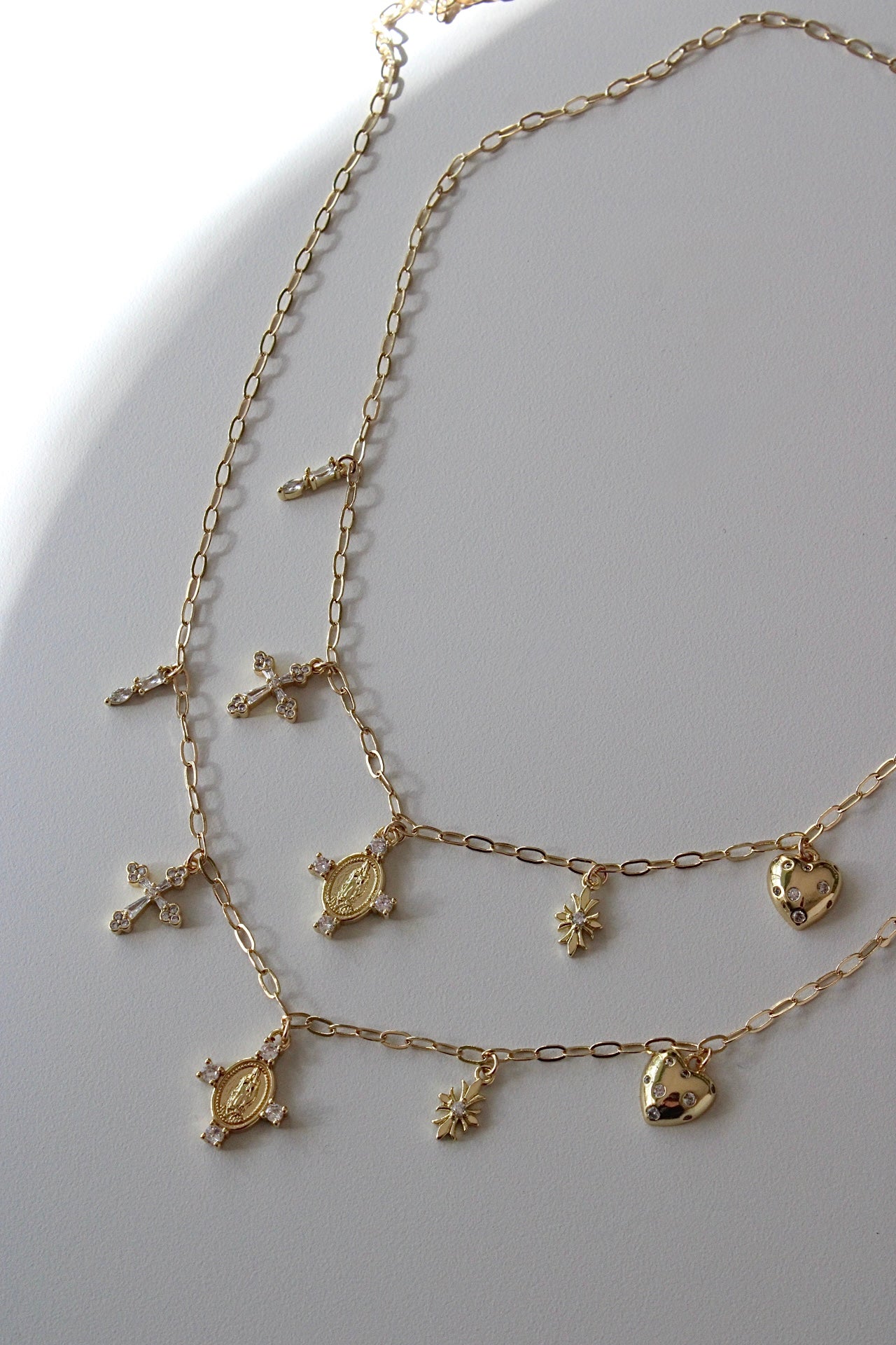 Cubic Catholic Charm Necklace