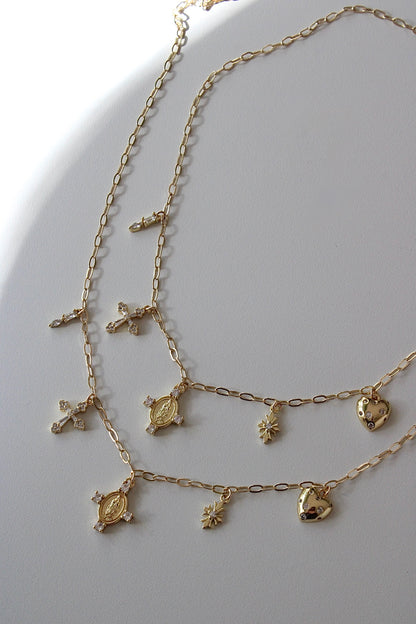 Cubic Catholic Charm Necklace