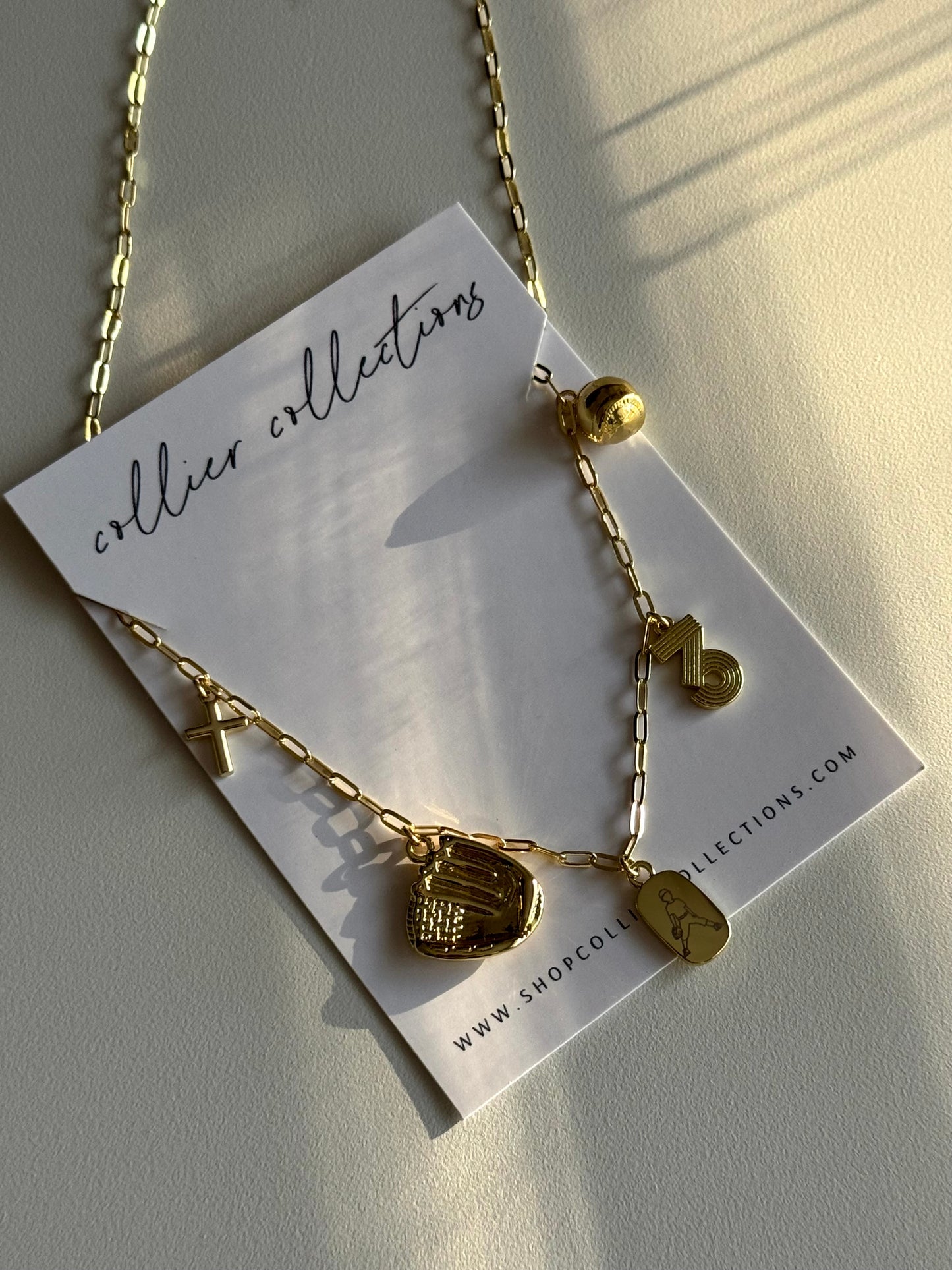 Baseball Engraved Charm Necklace