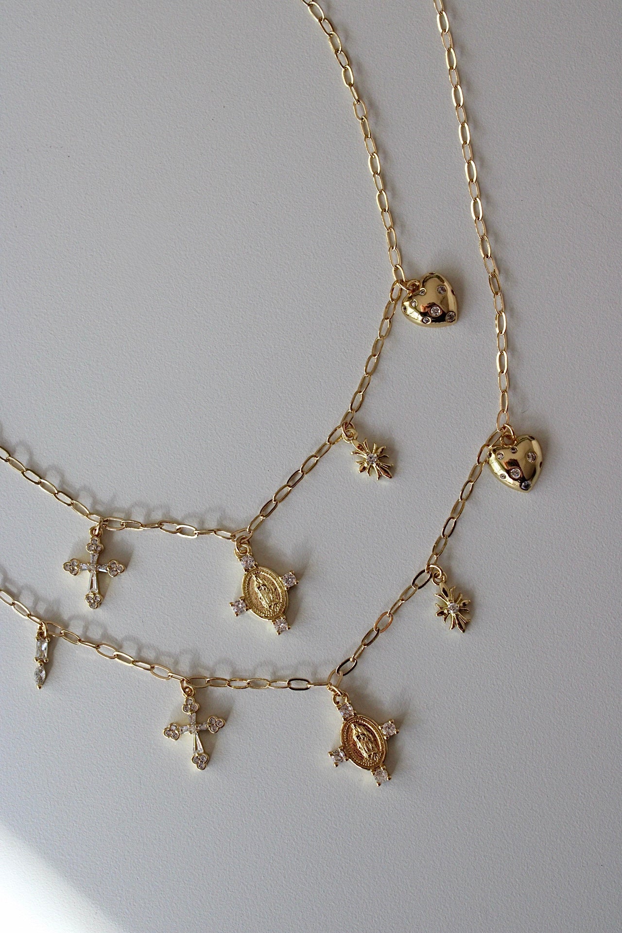 Cubic Catholic Charm Necklace