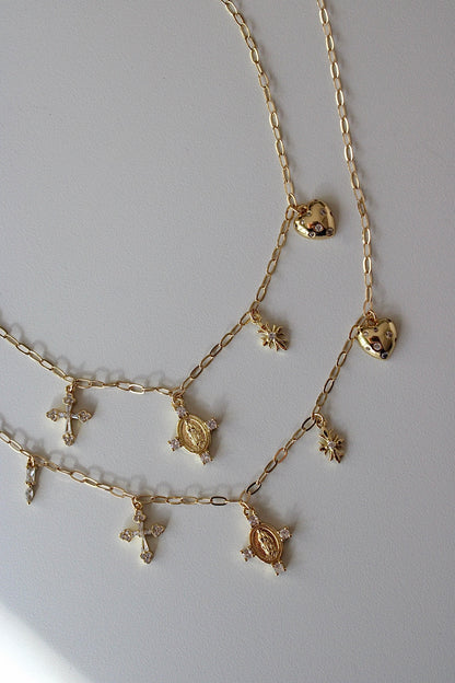 Cubic Catholic Charm Necklace