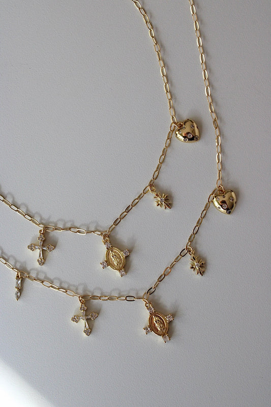 Cubic Catholic Charm Necklace