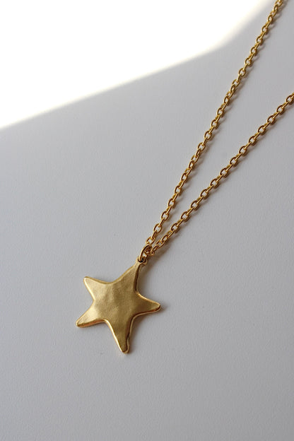 Antique Gold Star Necklace
