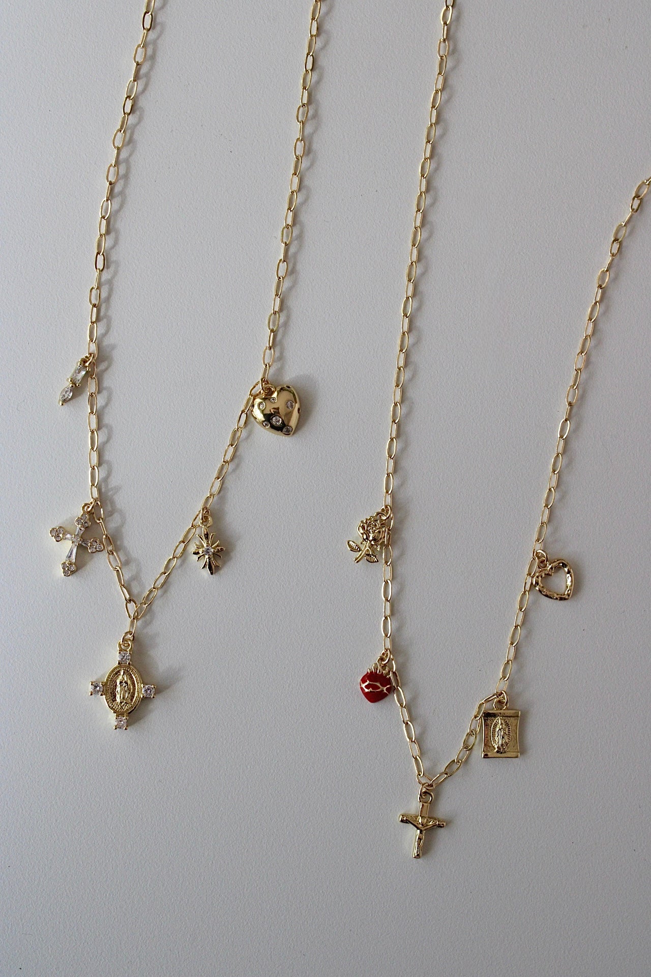 Cubic Catholic Charm Necklace