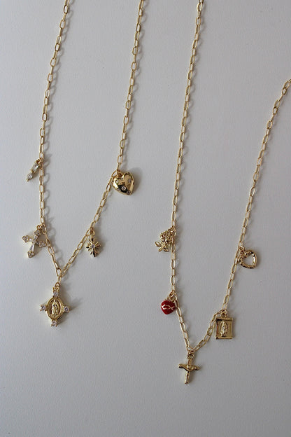 Cubic Catholic Charm Necklace