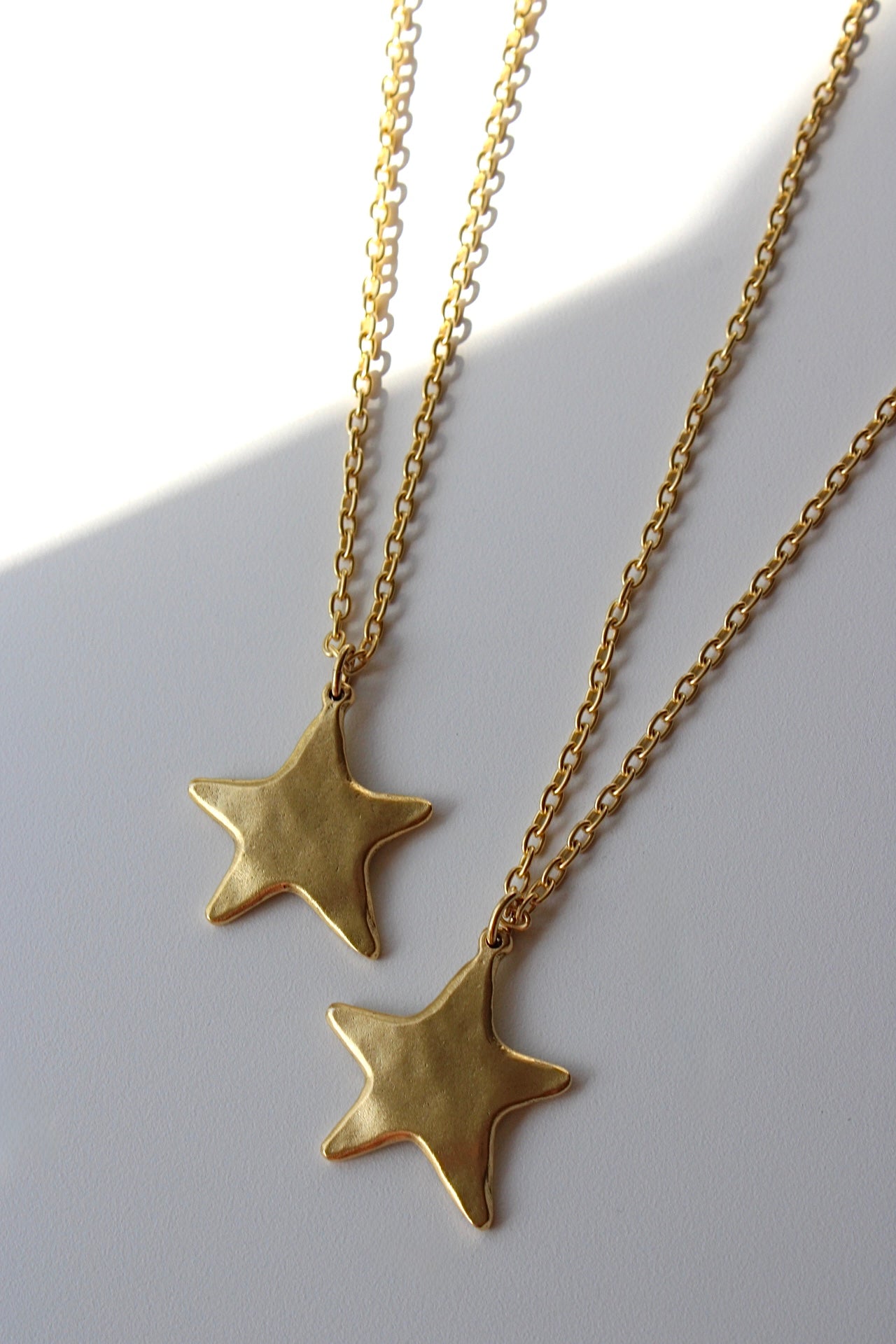 Antique Gold Star Necklace