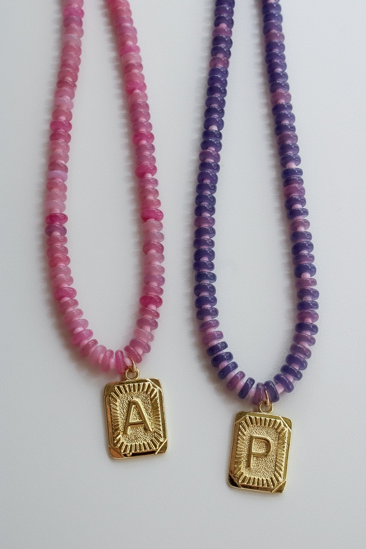 Tag Initial Beaded Necklace