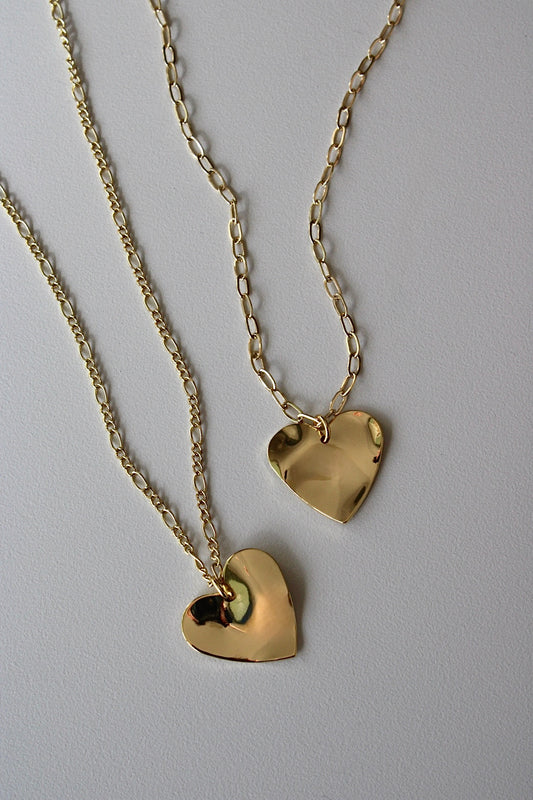 Engraved Hammered Heart Necklace