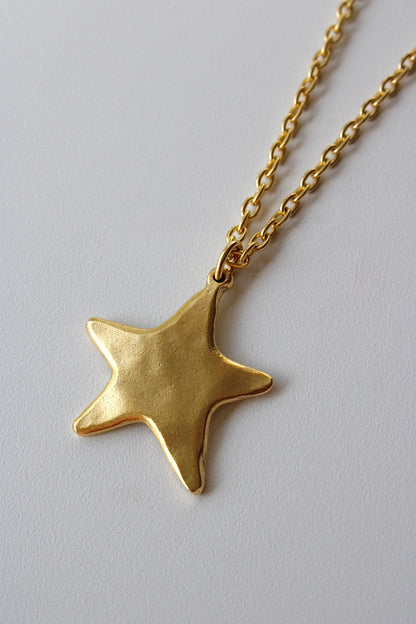 Antique Gold Star Necklace