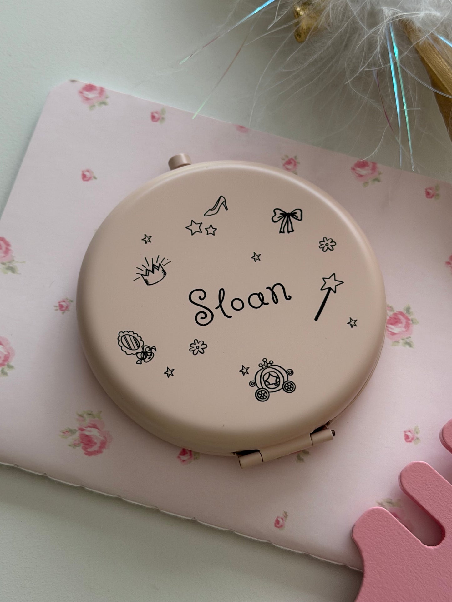 Icon Engraved Compact Mirror