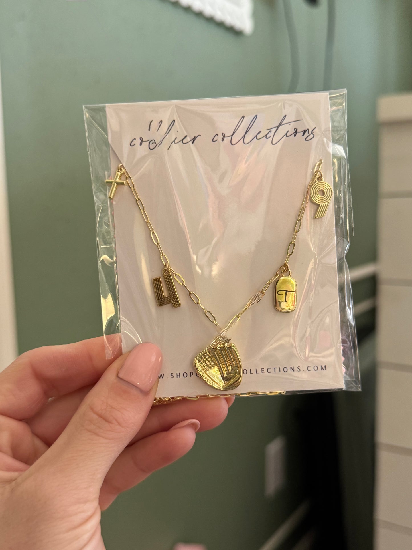 Engraved Baseball Charm Necklace