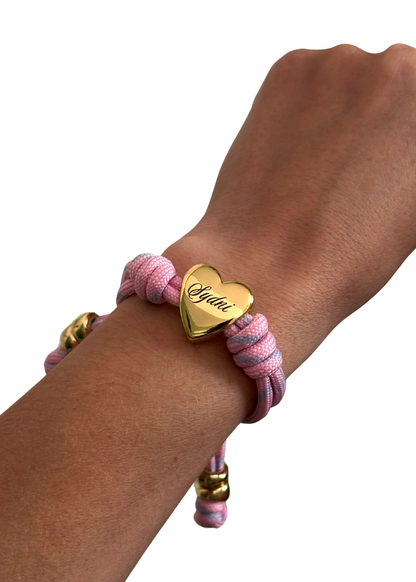 PREORDER - Engraved Heart Cord Bracelet