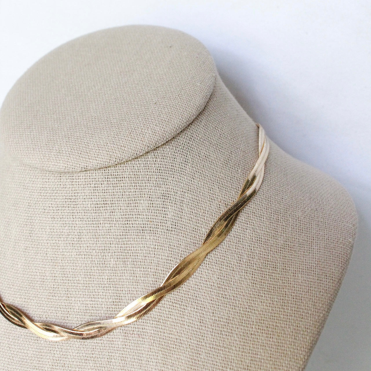 Diamond-Cut Braided Herringbone Necklace in 10K Gold | Zales Outlet